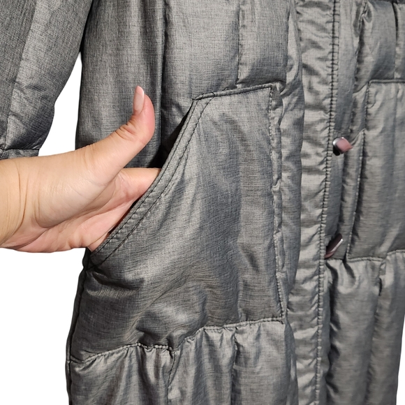 JAYWEAR ORIGINALS Coat Womens Medium Gray Long Puffer Quilted Winter Vintage 90s - Picture 6 of 10